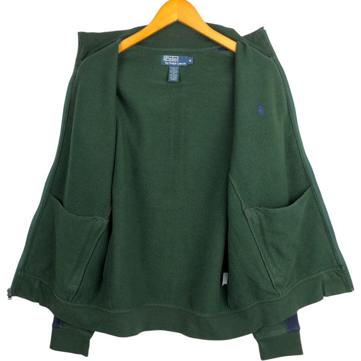 Ralph Lauren POLO by Ralph Lauren full zip sweatshirt, men's size M cotton dark green Vintage Second Hand