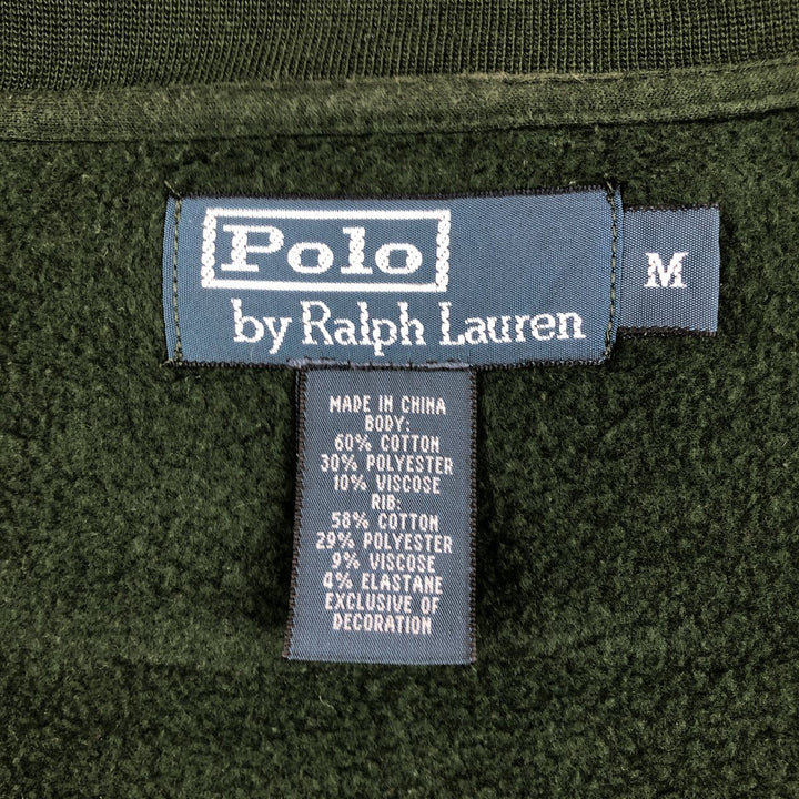 Ralph Lauren POLO by Ralph Lauren full zip sweatshirt, men's size M cotton dark green Vintage Second Hand
