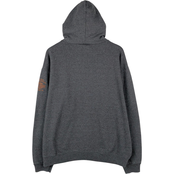 Harley-Davidson Motorcycle Sweat Full-Zip Hoodie, Men's Size XXL (approx.) cotton gray type Vintage Second Hand
