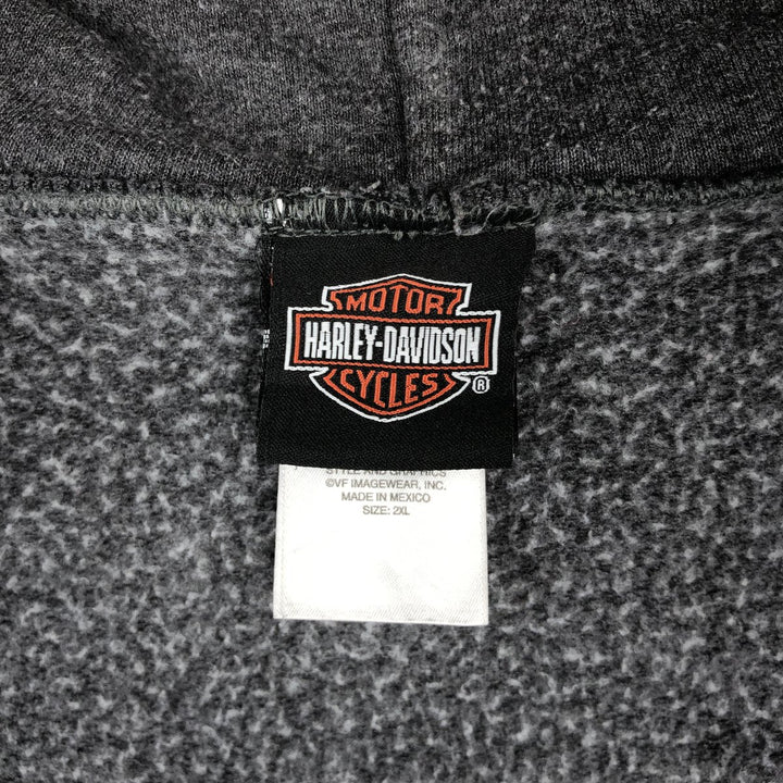 Harley-Davidson Motorcycle Sweat Full-Zip Hoodie, Men's Size XXL (approx.) cotton gray type Vintage Second Hand