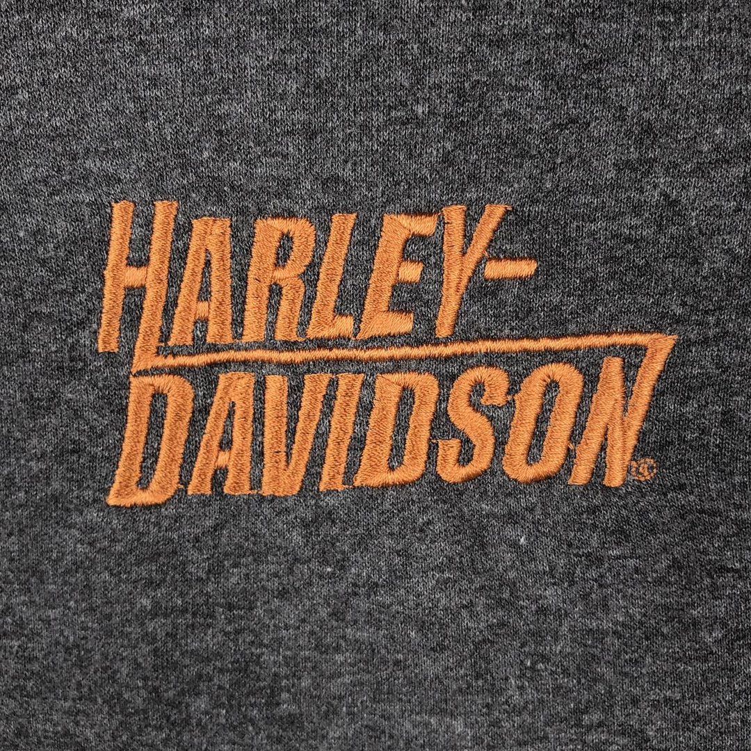 Harley-Davidson Motorcycle Sweat Full-Zip Hoodie, Men's Size XXL (approx.) cotton gray type Vintage Second Hand
