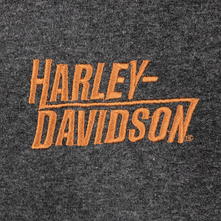 Harley-Davidson Motorcycle Sweat Full-Zip Hoodie, Men's Size XXL (approx.) cotton gray type Vintage Second Hand