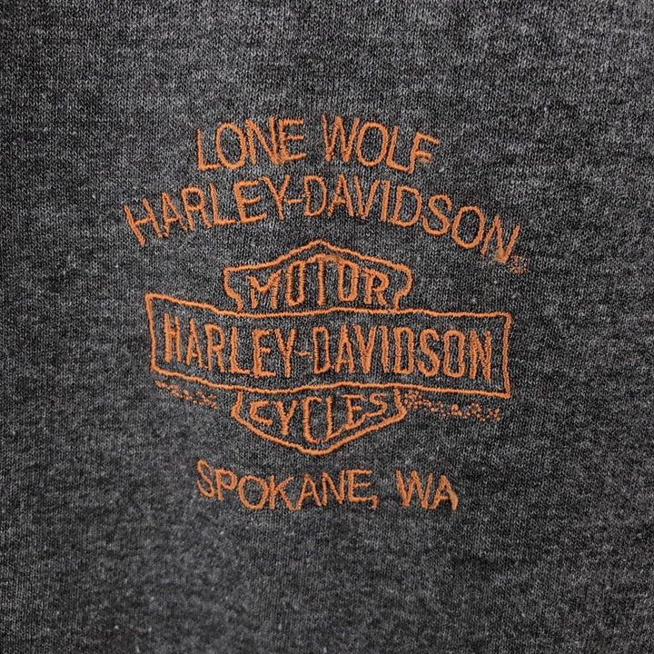 Harley-Davidson Motorcycle Sweat Full-Zip Hoodie, Men's Size XXL (approx.) cotton gray type Vintage Second Hand