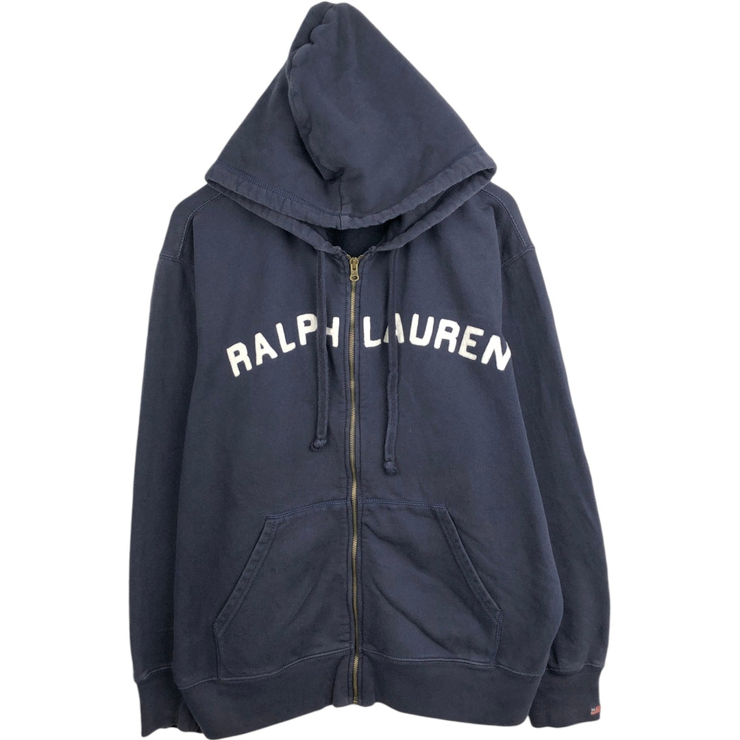 2000'S Ralph Lauren Polo Jeans Company full-zip sweatshirt hoodie, men's size XL cotton navy blue type Vintage Second Hand