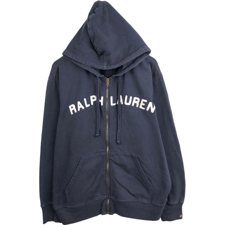 2000'S Ralph Lauren Polo Jeans Company full-zip sweatshirt hoodie, men's size XL cotton navy blue type Vintage Second Hand