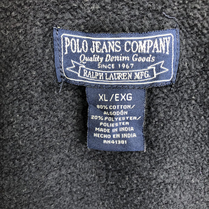 2000'S Ralph Lauren Polo Jeans Company full-zip sweatshirt hoodie, men's size XL cotton navy blue type Vintage Second Hand