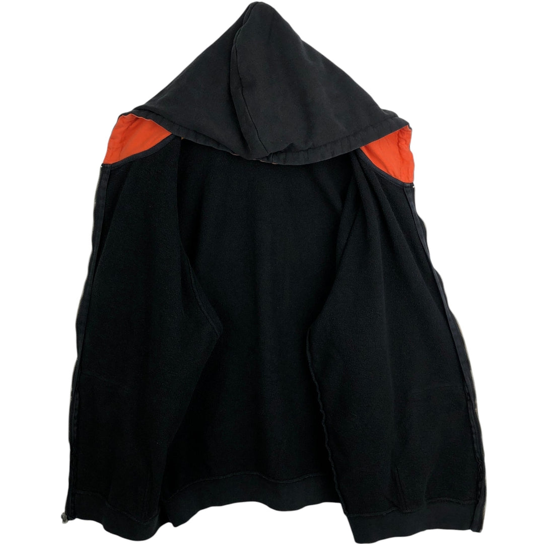 Harley-Davidson Fire Pattern Full-Zip Hoodie, Men's Size L cotton black type Vintage Second Hand