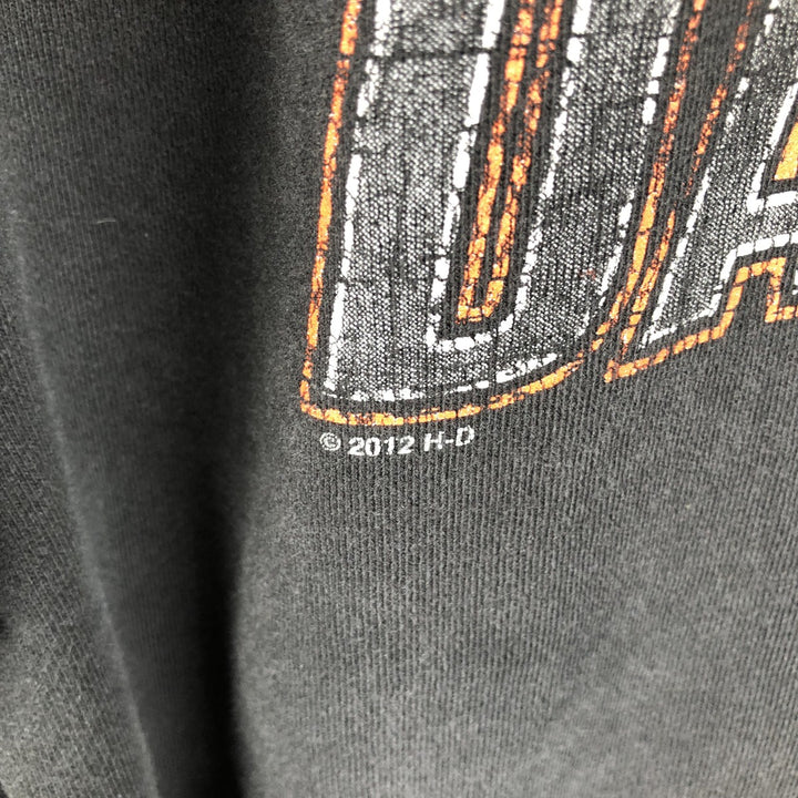 Harley-Davidson Fire Pattern Full-Zip Hoodie, Men's Size L cotton black type Vintage Second Hand