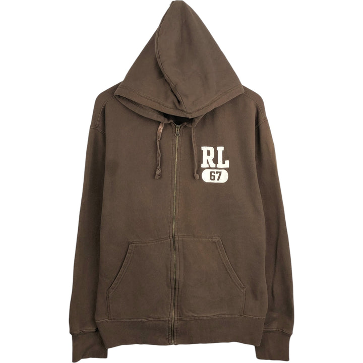2000'S Ralph Lauren Polo Jeans Company full-zip sweatshirt hoodie, men's size L cotton brown type Vintage Second Hand