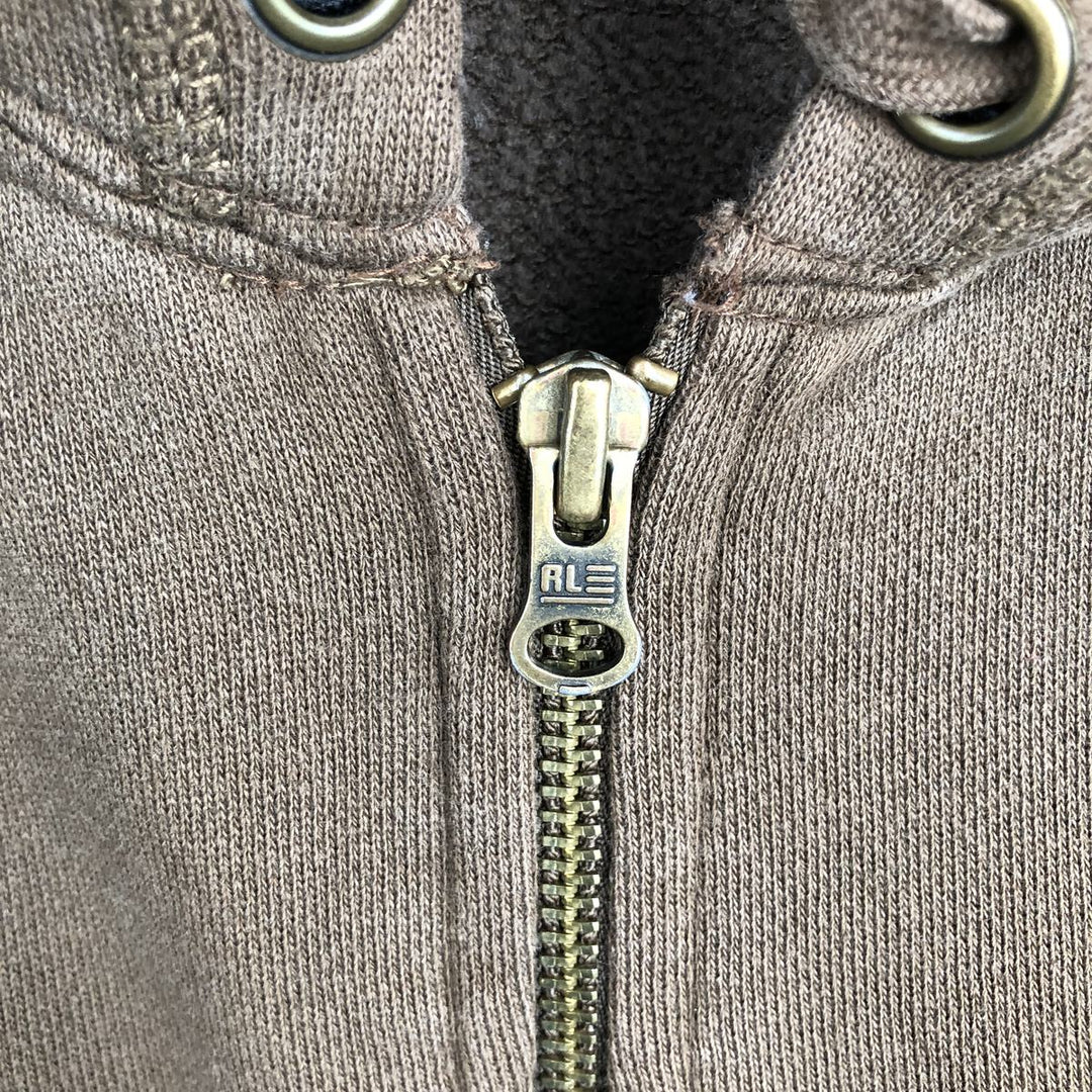 2000'S Ralph Lauren Polo Jeans Company full-zip sweatshirt hoodie, men's size L cotton brown type Vintage Second Hand