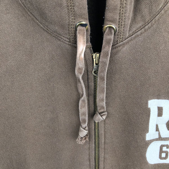 2000'S Ralph Lauren Polo Jeans Company full-zip sweatshirt hoodie, men's size L cotton brown type Vintage Second Hand