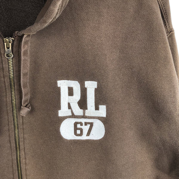 2000'S Ralph Lauren Polo Jeans Company full-zip sweatshirt hoodie, men's size L cotton brown type Vintage Second Hand