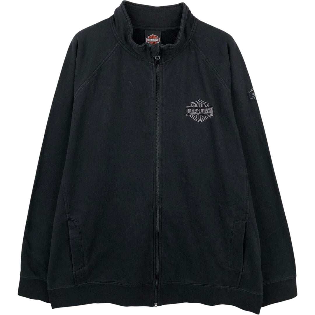 Harley-Davidson Full Zip Sweatshirt, Men's XXL cotton black type Vintage Second Hand