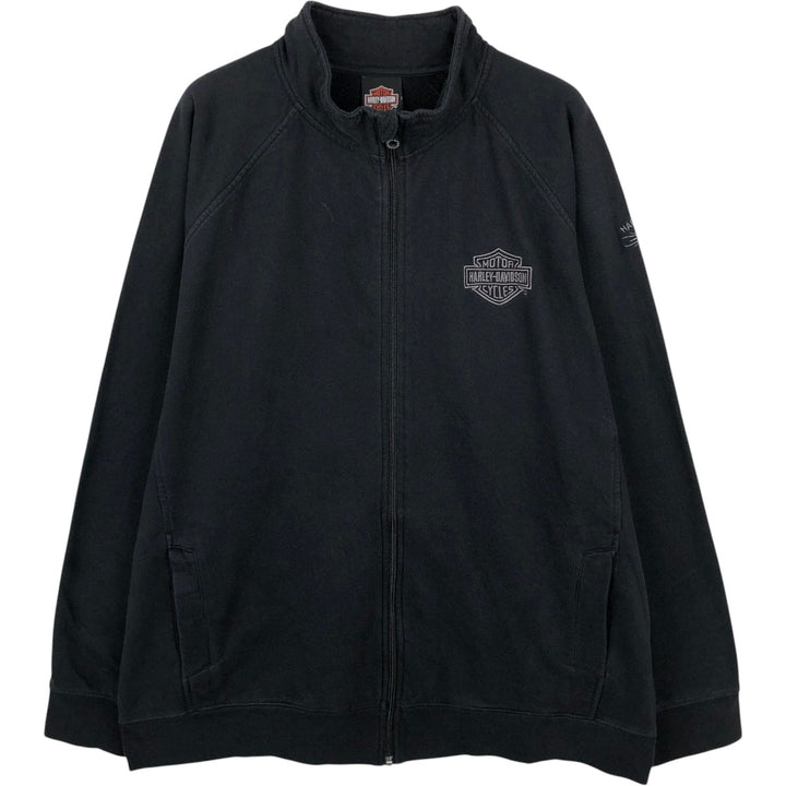 Harley-Davidson Full Zip Sweatshirt, Men's XXL cotton black type Vintage Second Hand