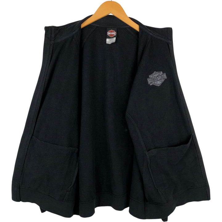Harley-Davidson Full Zip Sweatshirt, Men's XXL cotton black type Vintage Second Hand