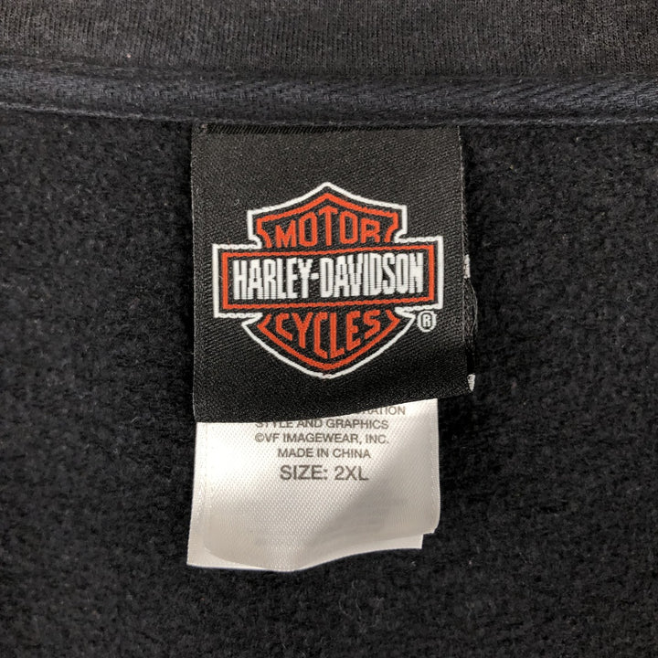 Harley-Davidson Full Zip Sweatshirt, Men's XXL cotton black type Vintage Second Hand