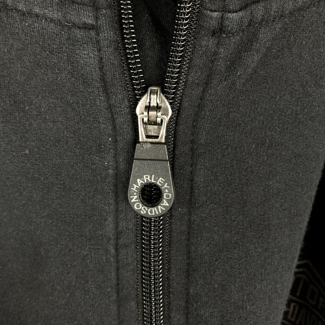 Harley-Davidson Full Zip Sweatshirt, Men's XXL cotton black type Vintage Second Hand