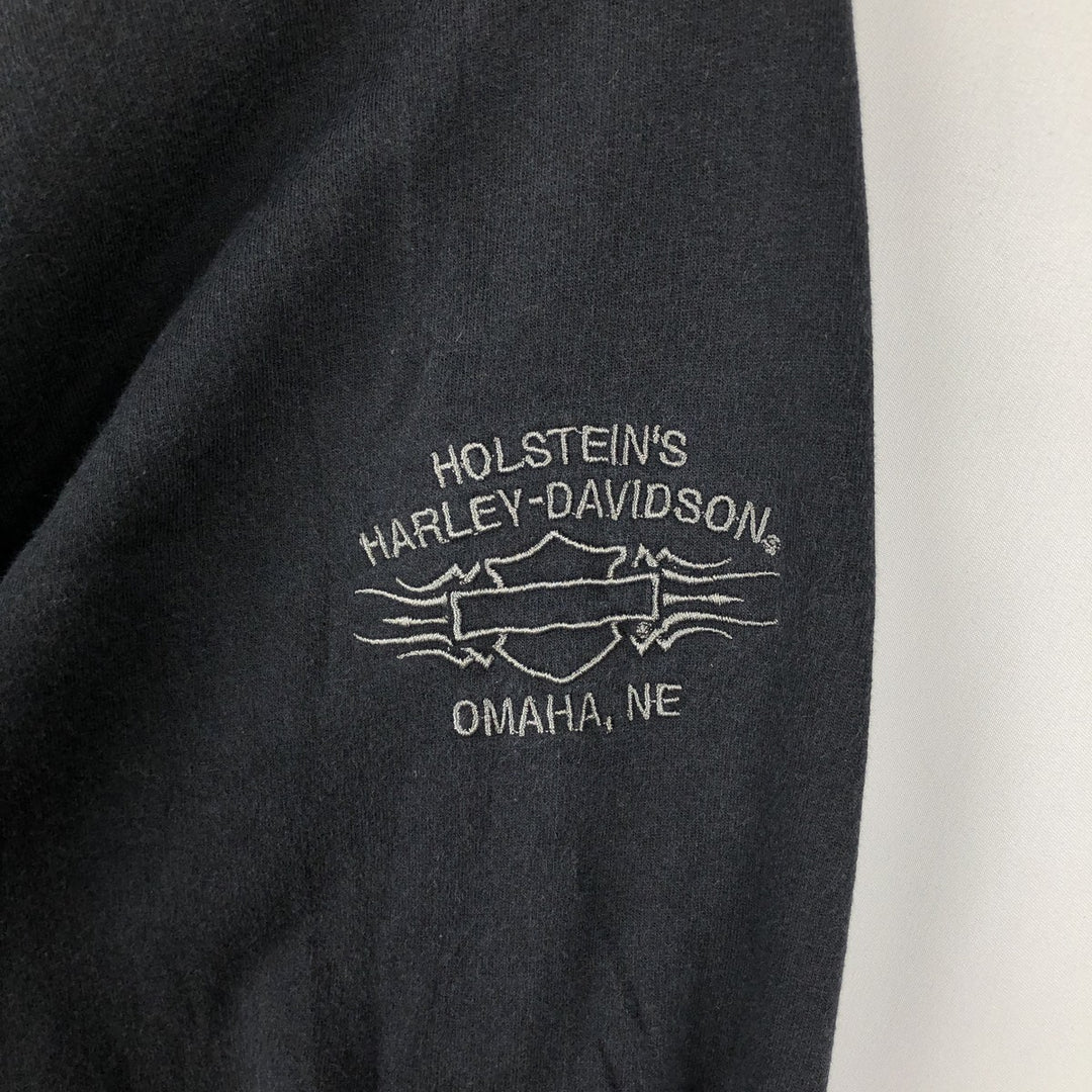 Harley-Davidson Full Zip Sweatshirt, Men's XXL cotton black type Vintage Second Hand