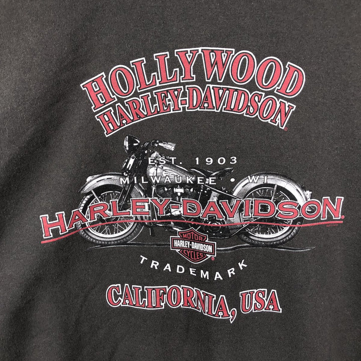Harley-Davidson Skull Pattern Full-Zip Hoodie, Men's Size L cotton Charcoal Vintage Second Hand