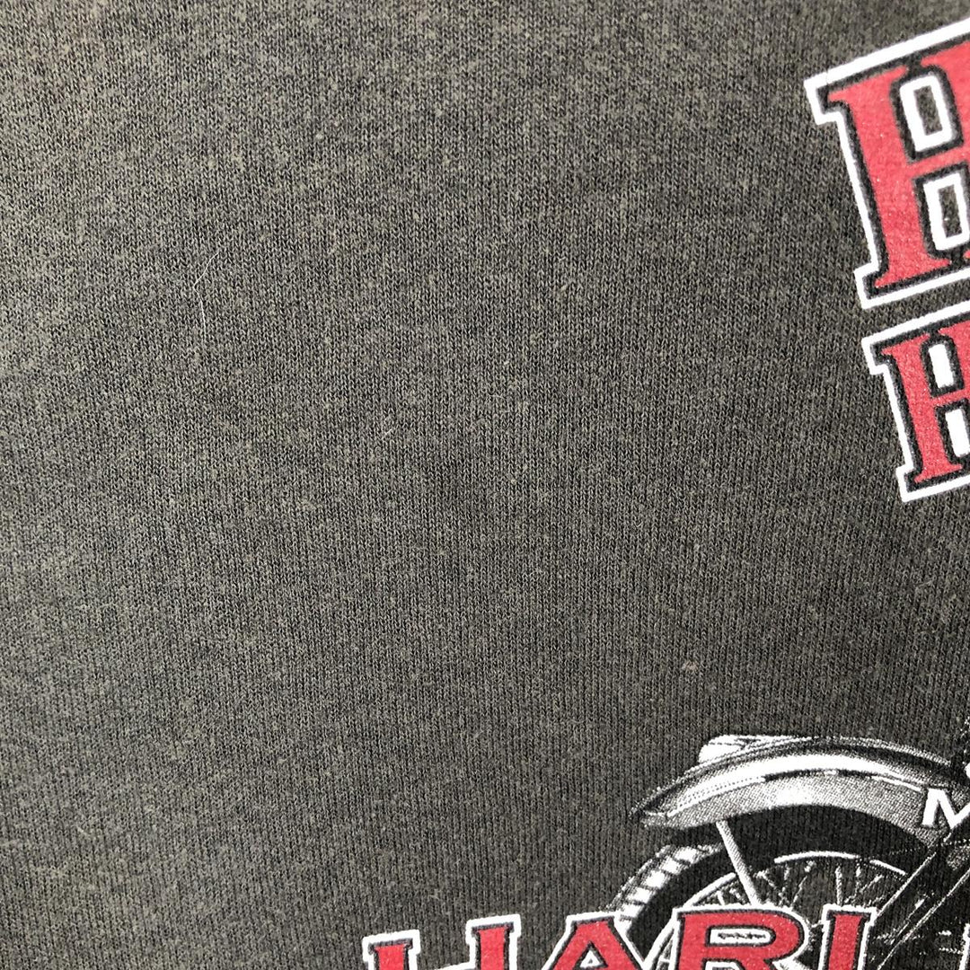 Harley-Davidson Skull Pattern Full-Zip Hoodie, Men's Size L cotton Charcoal Vintage Second Hand