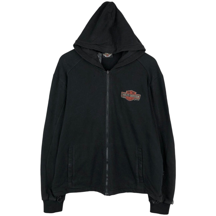 Harley-Davidson Men's Full-Zip Hoodie (XL) cotton black type Vintage Second Hand