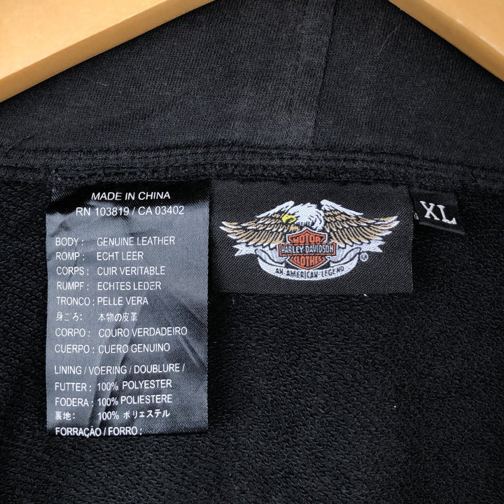 Harley-Davidson Men's Full-Zip Hoodie (XL) cotton black type Vintage Second Hand