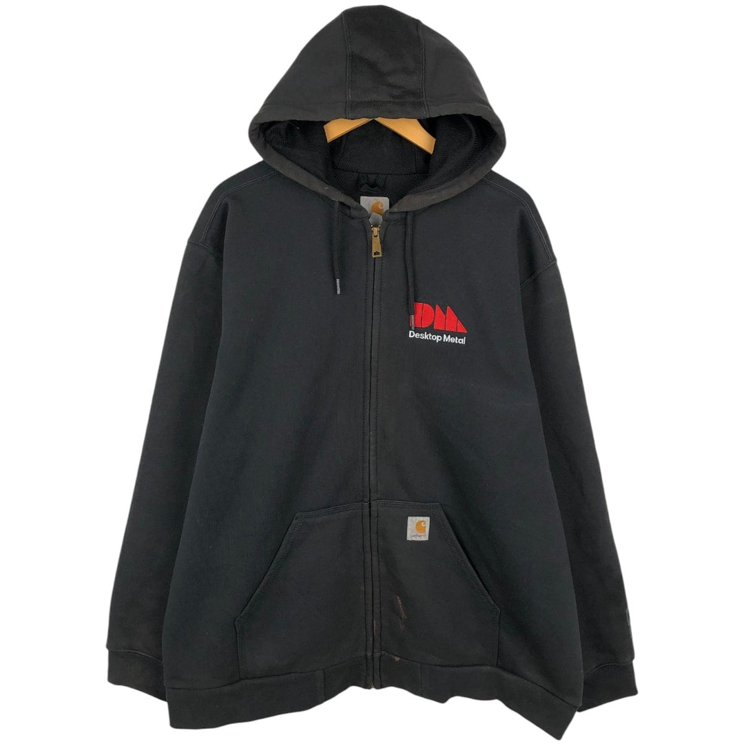 Carhartt RAIN DEFENDER Desktop Metal Advertising Sweat Full-Zip Hoodie, Men's Size XL (approx.) cotton black type Vintage Second Hand