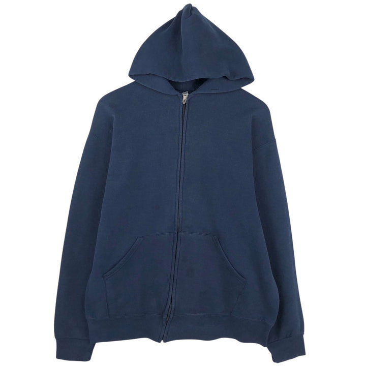 Vintage 90'S Russell Athletic full-zip sweatshirt, size L, men's cotton navy blue type Vintage Second Hand