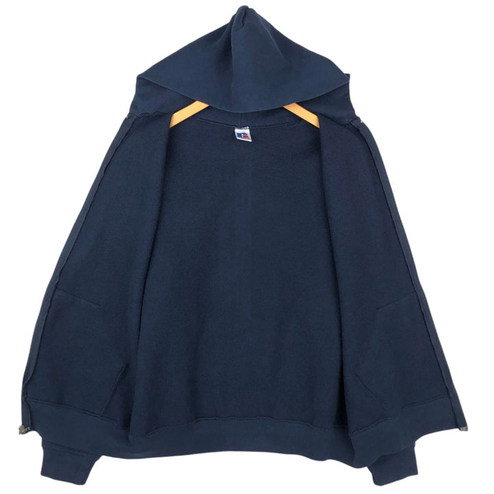 Vintage 90'S Russell Athletic full-zip sweatshirt, size L, men's cotton navy blue type Vintage Second Hand