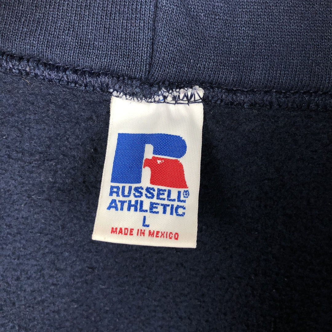 Vintage 90'S Russell Athletic full-zip sweatshirt, size L, men's cotton navy blue type Vintage Second Hand