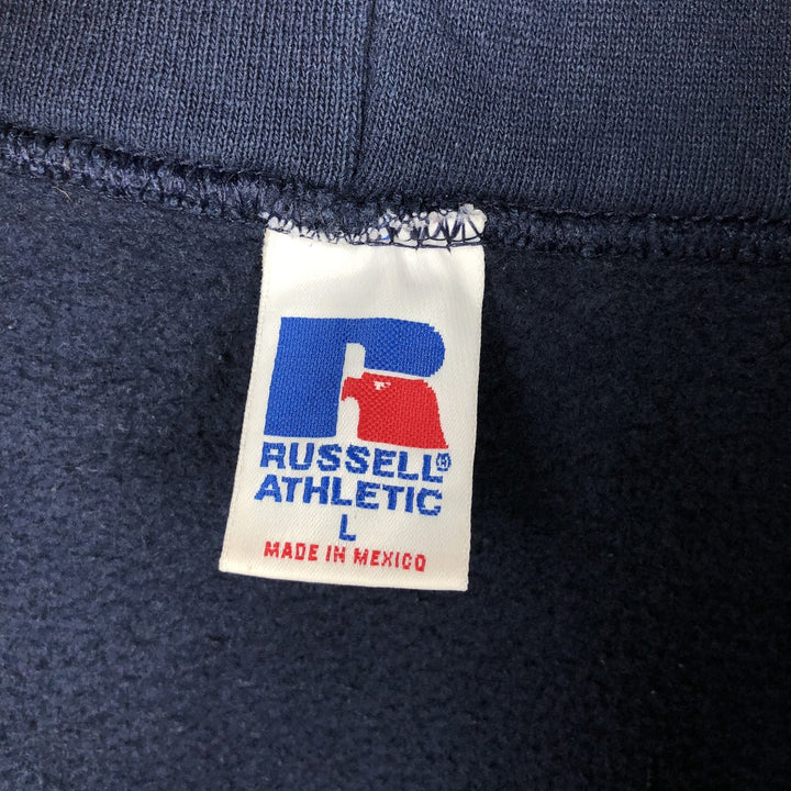 Vintage 90'S Russell Athletic full-zip sweatshirt, size L, men's cotton navy blue type Vintage Second Hand