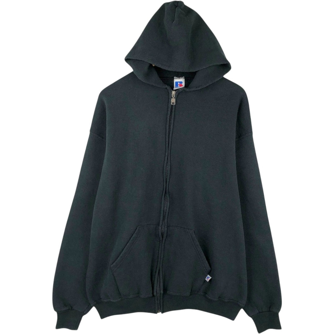 Vintage 90'S Russell Athletic full-zip sweatshirt, size XL, men's cotton black type Vintage Second Hand
