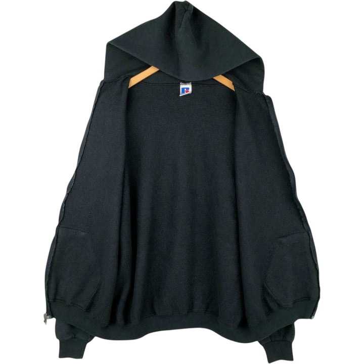 Vintage 90'S Russell Athletic full-zip sweatshirt, size XL, men's cotton black type Vintage Second Hand