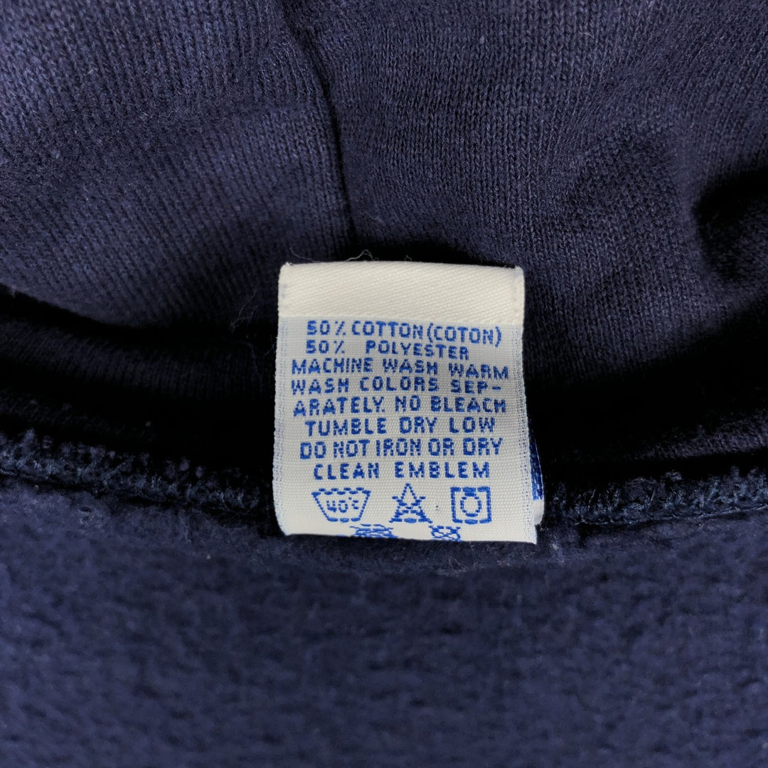 Vintage 90'S Russell Athletic full-zip sweatshirt hoodie, made in the USA, size L, men's cotton navy blue type Vintage Second Hand