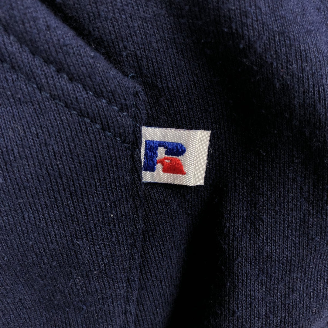 Vintage 90'S Russell Athletic full-zip sweatshirt hoodie, made in the USA, size L, men's cotton navy blue type Vintage Second Hand