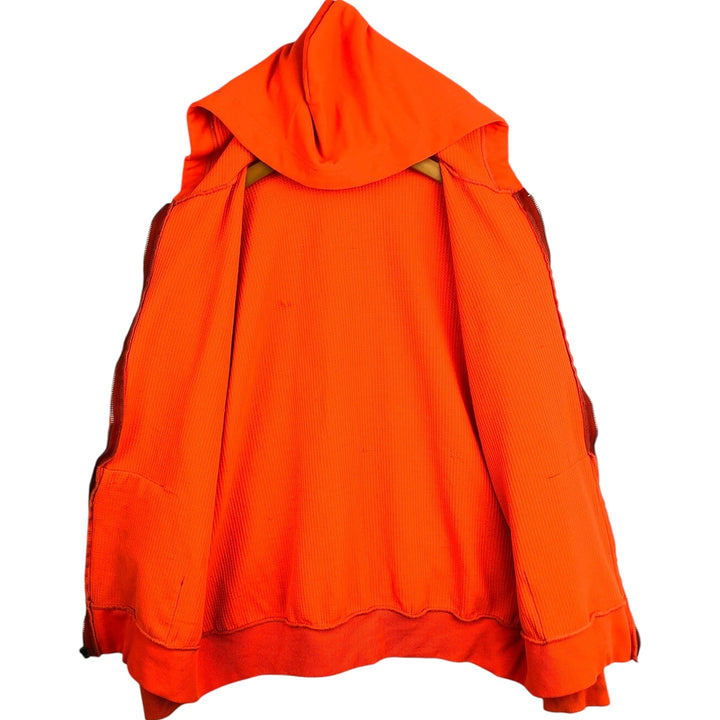 Double-faced sweatshirt full-zip hoodie, men's size M equivalent, vintage. unclear orange type Vintage Second Hand