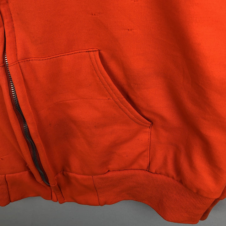 Double-faced sweatshirt full-zip hoodie, men's size M equivalent, vintage. unclear orange type Vintage Second Hand