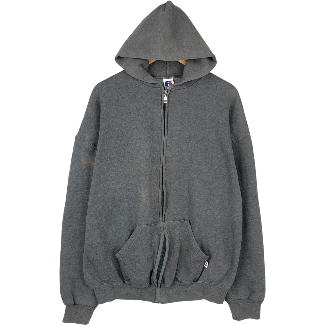 Vintage 90'S Russell Athletic full-zip sweatshirt, size XL, men's cotton gray type Vintage Second Hand
