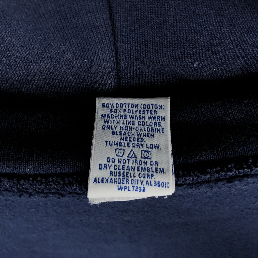 Vintage 90'S Russell Athletic full-zip sweatshirt, size XXL, men's cotton navy blue type Vintage Second Hand