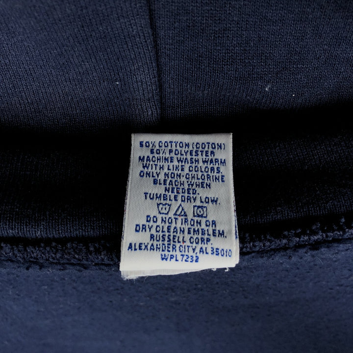 Vintage 90'S Russell Athletic full-zip sweatshirt, size XXL, men's cotton navy blue type Vintage Second Hand