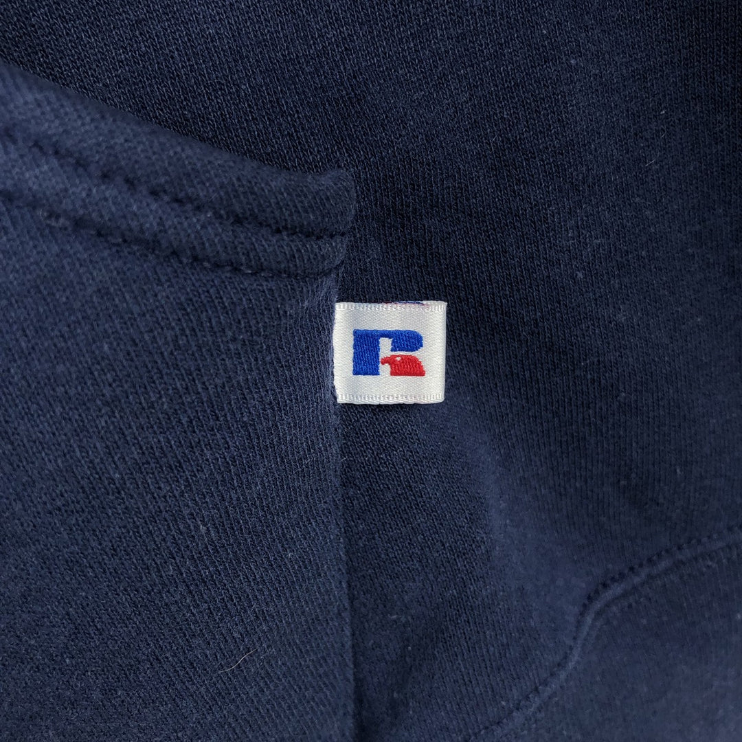 Vintage 90'S Russell Athletic full-zip sweatshirt, size XXL, men's cotton navy blue type Vintage Second Hand