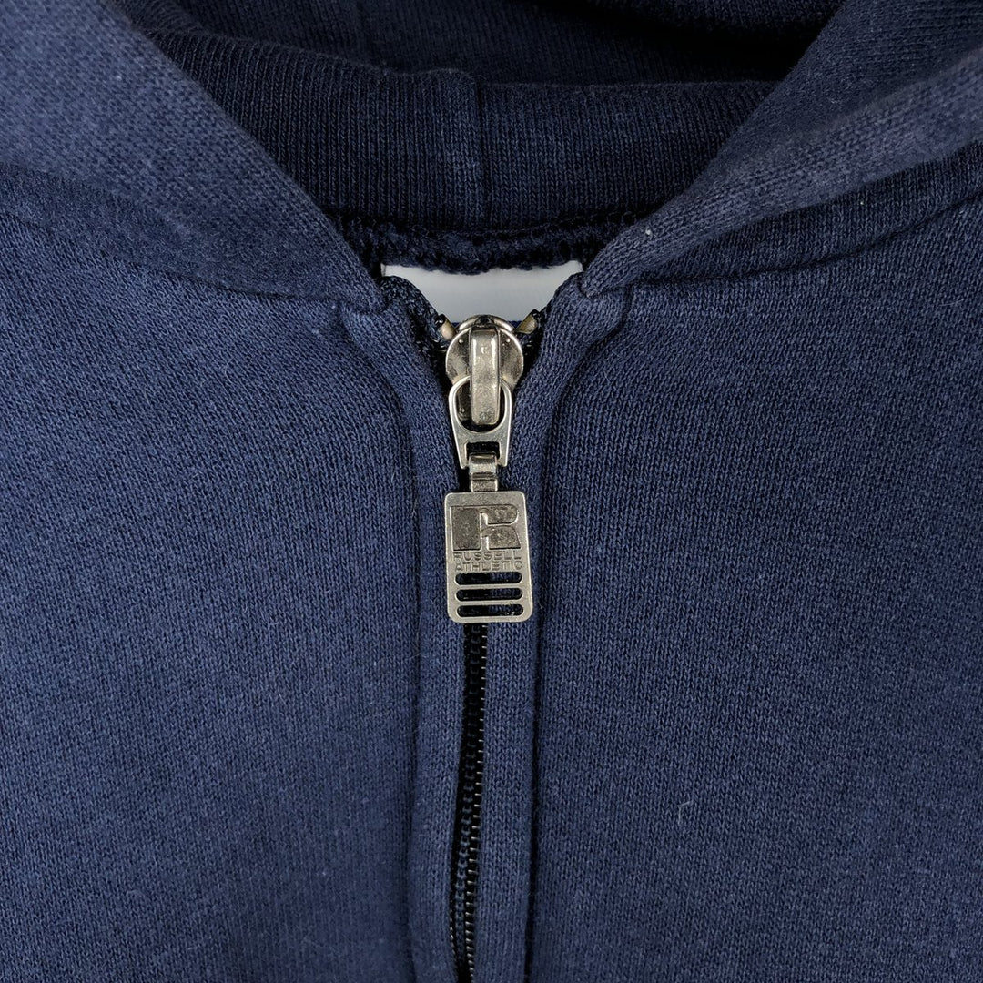 Vintage 90'S Russell Athletic full-zip sweatshirt, size XXL, men's cotton navy blue type Vintage Second Hand