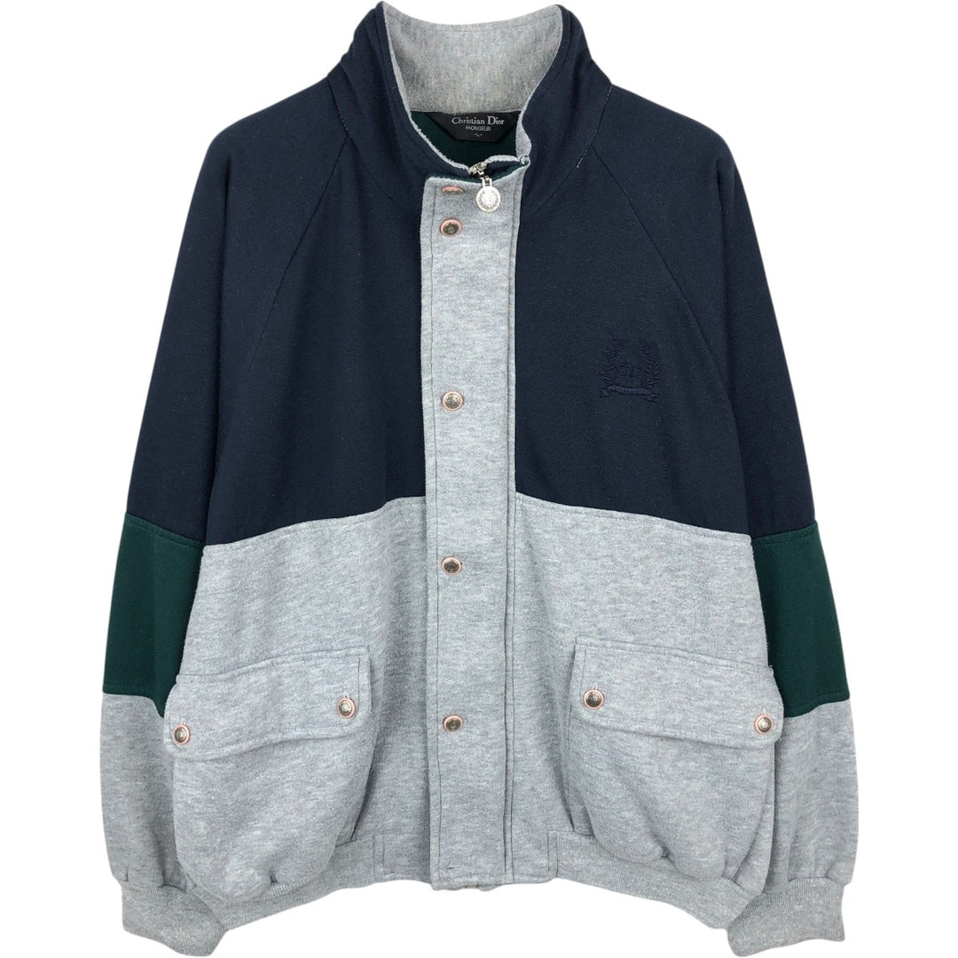 80s-90'S Christian Dior MONSIEUR full-zip sweatshirt, men's size L (approx.) polyester gray type Vintage Second Hand