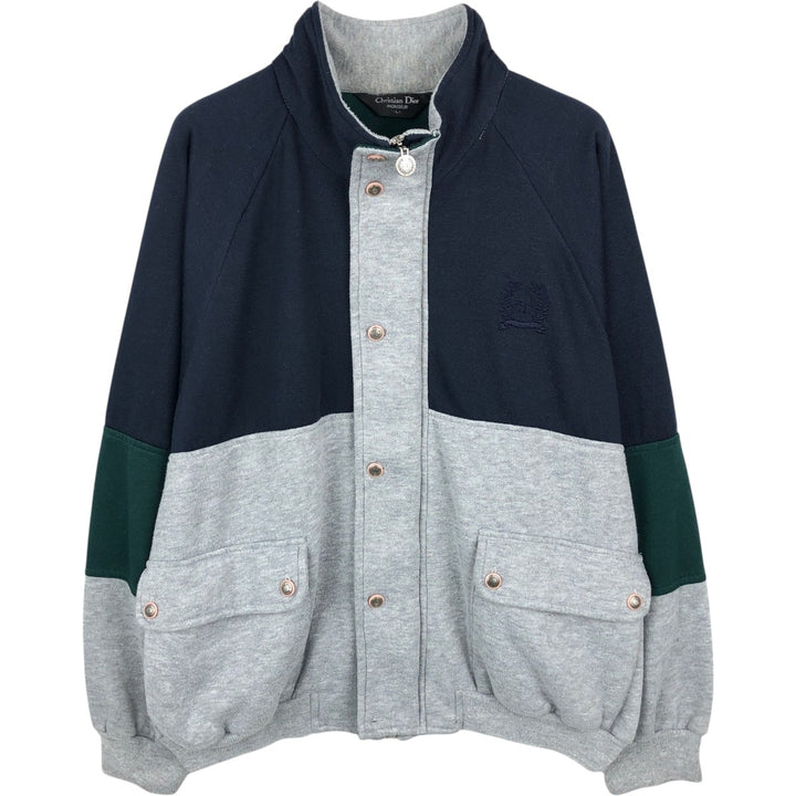 80s-90'S Christian Dior MONSIEUR full-zip sweatshirt, men's size L (approx.) polyester gray type Vintage Second Hand