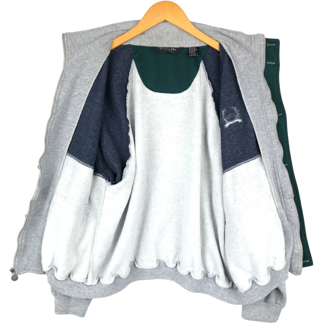 80s-90'S Christian Dior MONSIEUR full-zip sweatshirt, men's size L (approx.) polyester gray type Vintage Second Hand
