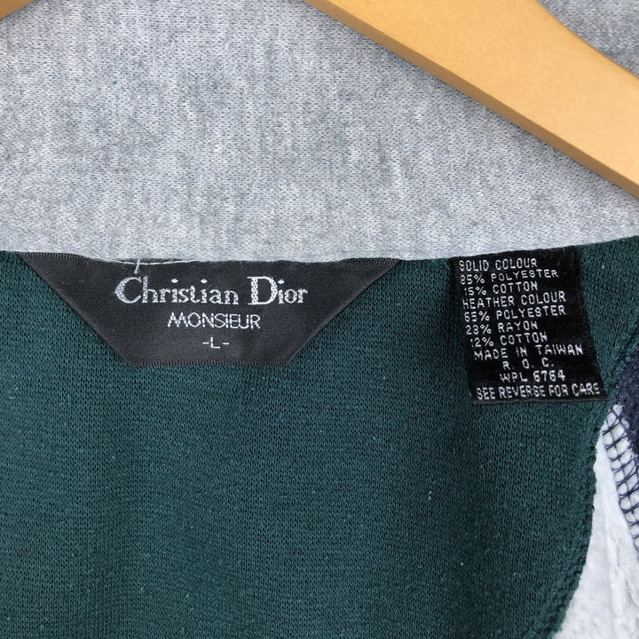 80s-90'S Christian Dior MONSIEUR full-zip sweatshirt, men's size L (approx.) polyester gray type Vintage Second Hand