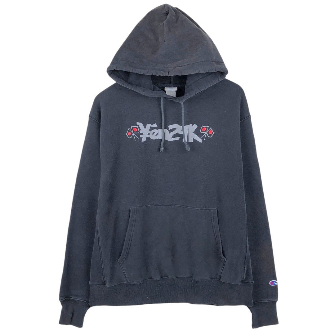 Champion REVERSE WEAVE EN24K Sweat Pullover Hoodie, Men's Size L (approx.) unclear black type Vintage Second Hand