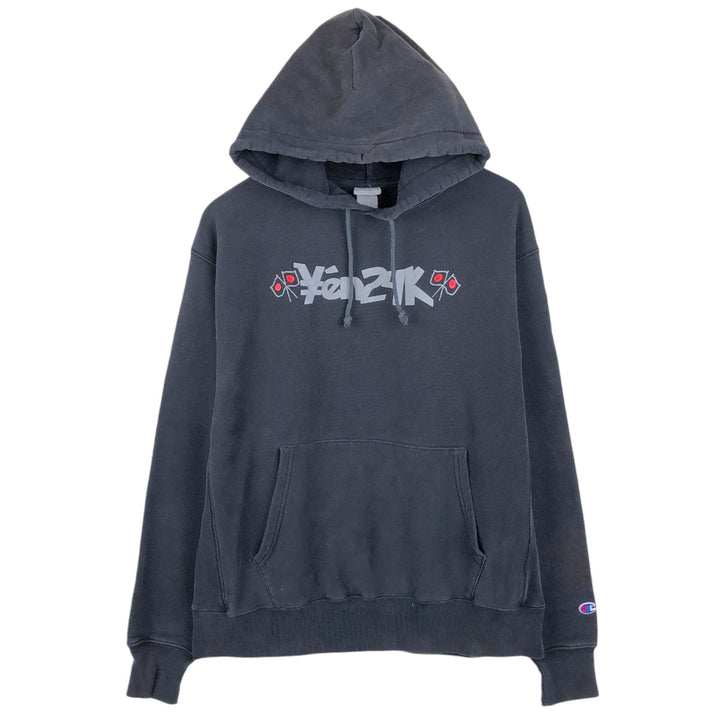 Champion REVERSE WEAVE EN24K Sweat Pullover Hoodie, Men's Size L (approx.) unclear black type Vintage Second Hand
