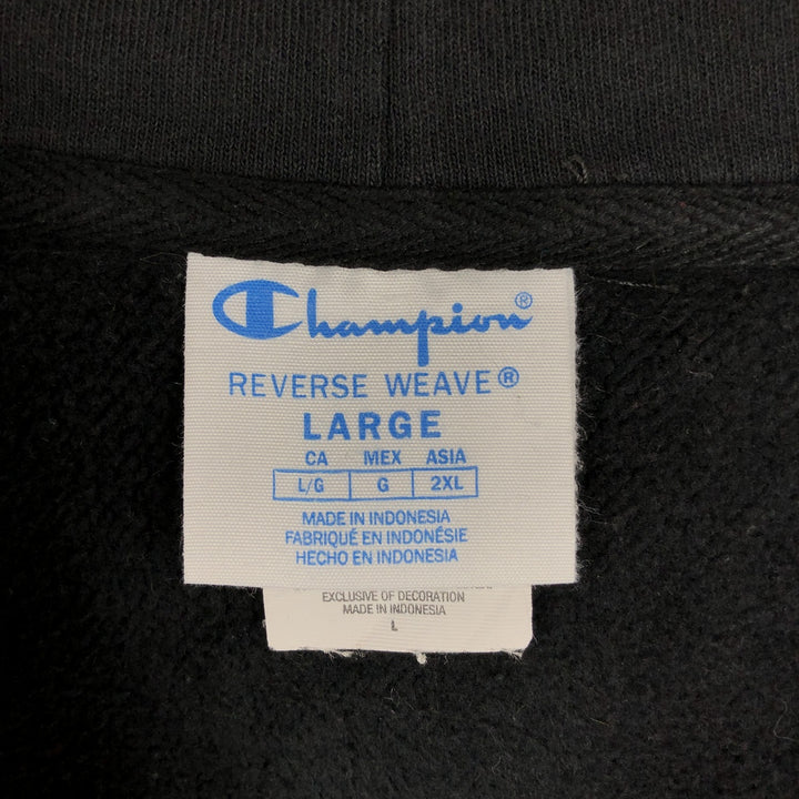 Champion Reverse Weave Half-Zip Hoodie, Men's Size L cotton black type Vintage Second Hand