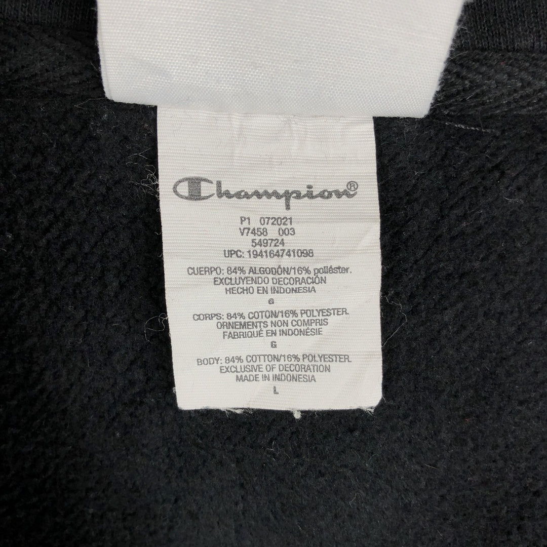 Champion Reverse Weave Half-Zip Hoodie, Men's Size L cotton black type Vintage Second Hand